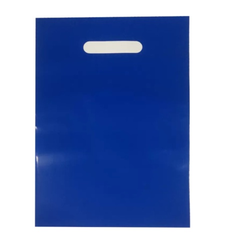 Синий ПВД пакет 22*34 см с вырубной ручкой