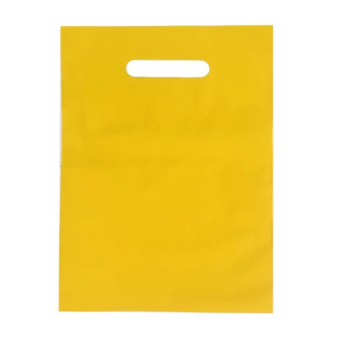 Пакет с вырубной ручкой, желтый, ПВД